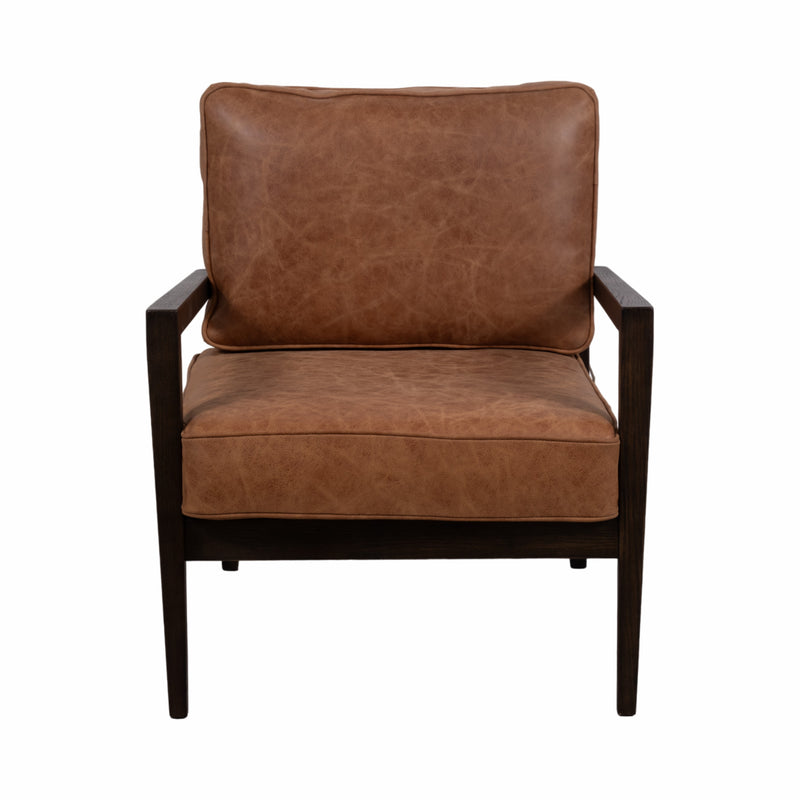 32 Sanders Suede Wood Accent Chair, Brown