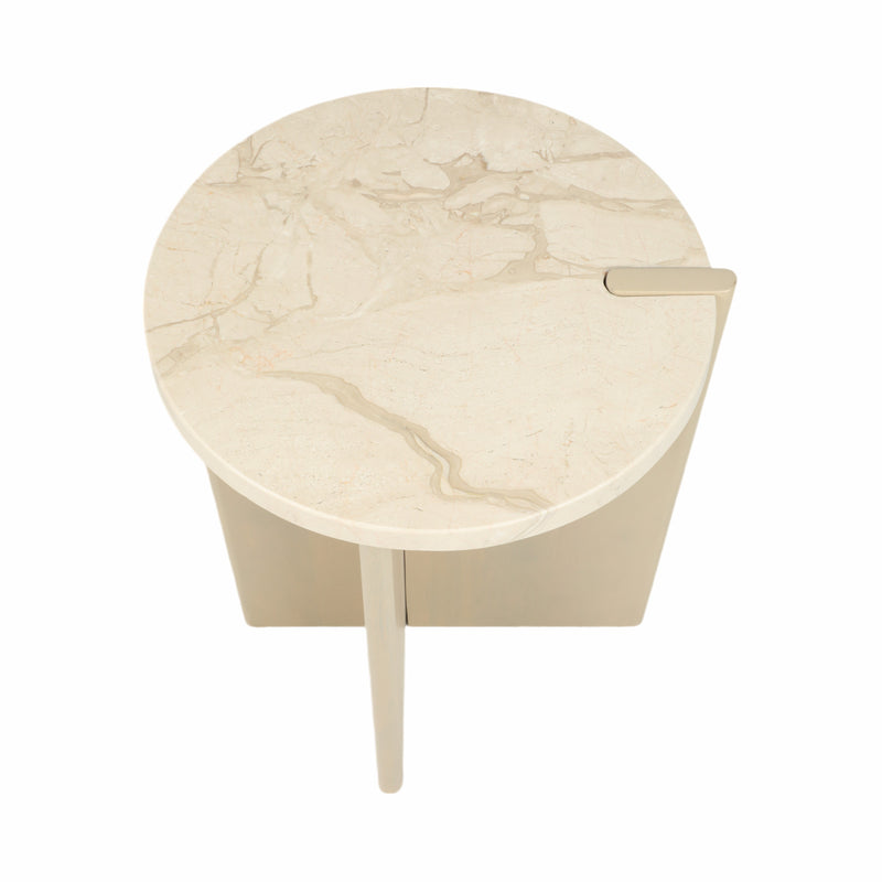 24 CONNLEY MEDIUM MARBLE AND WOOD ACCENT TABLE