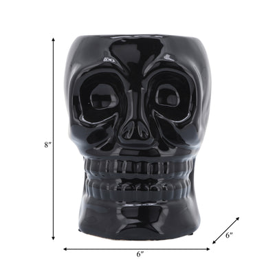 CER, 6 SKULL VASE, BLACK