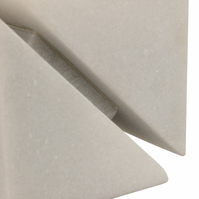 4 Cut Marble Cube, White