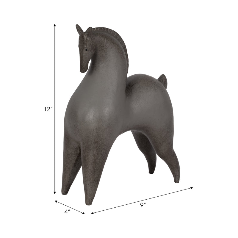 12 Curved Horse, Grey