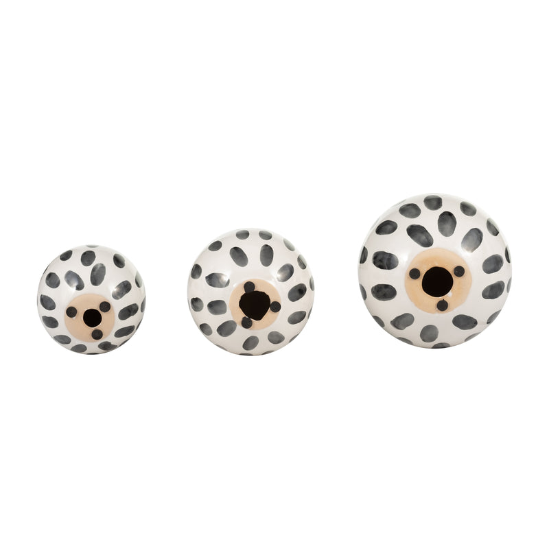 CER, S/3 4/5/6 SPOTTED ORBS, BLK/WHT