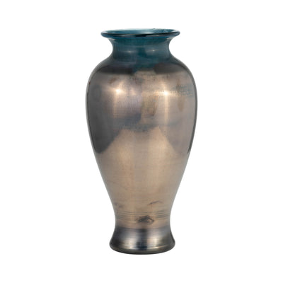 GLASS, 12H OLPE VASE, TEAL