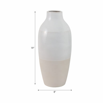 CLAY, 19 2-TONE REACTIVE VASE, IVORY