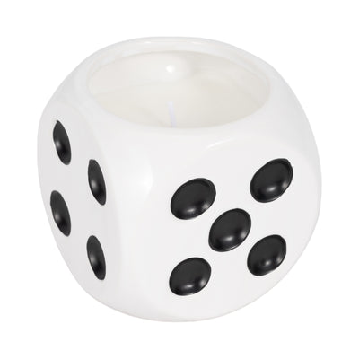 4 9 Oz Tobacco Dice Candle, White/black