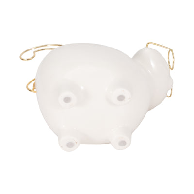 CER, 9 KITTY TRINKET DISH, WHITE/GOLD