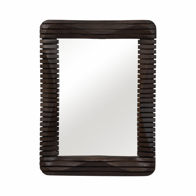 41X30 KENSINGTON SLATTED WOOD MIRROR, BROWN