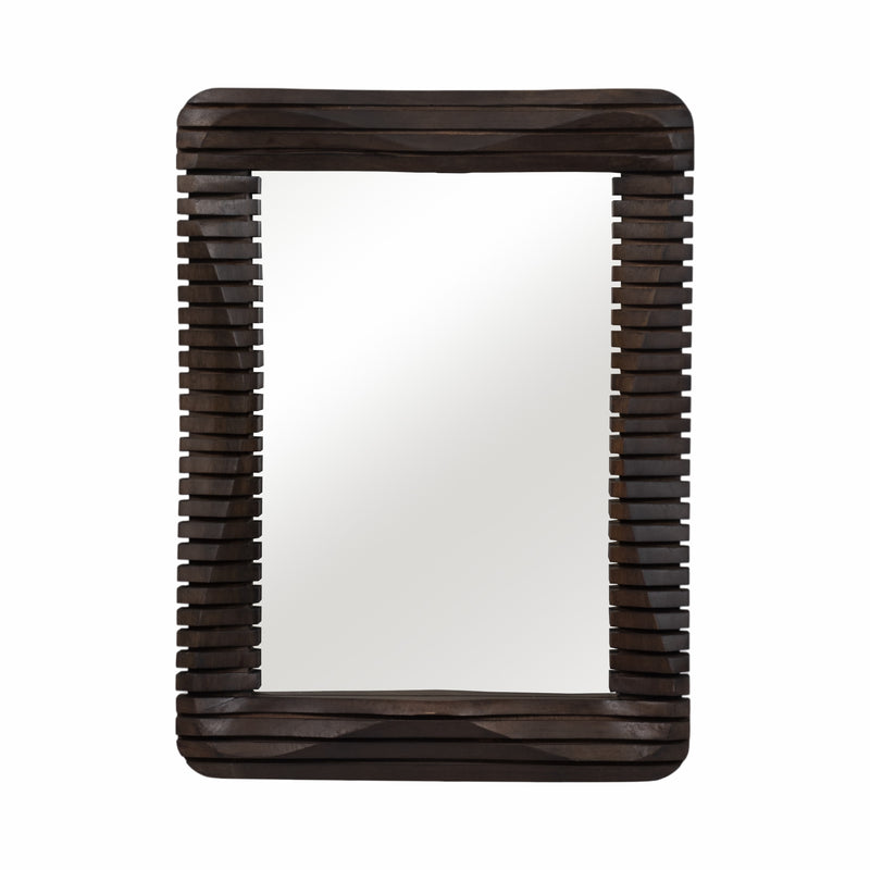 41X30 KENSINGTON SLATTED WOOD MIRROR, BROWN