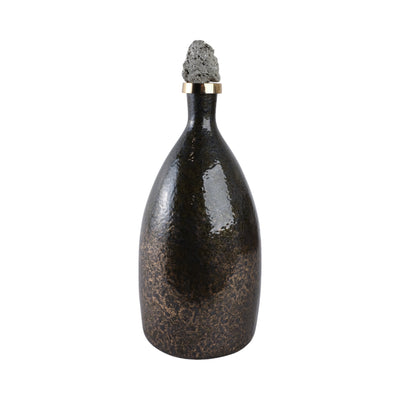 18 Arielle Medium Pyrite Stone And Glass Bottle