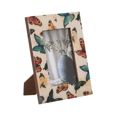 Resin, 4x6 Butterflies Photo Frame, Multi