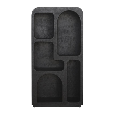 71 Open Cut-out Textured Bookshelf, Black