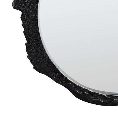 35 Eron Metal Wall Mirror, Black