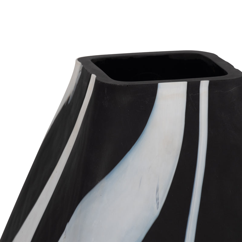 Glass, 19 Abstract Contemporary Vase, Black