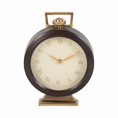 9 Jansen Gold And Brown Desk Clock