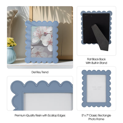 5x7 Scallop Edge Photo Frame, Blue