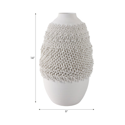 14 Arroyo Medium 3d Printed Porcelain Vase, Ivory