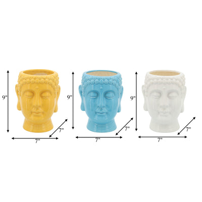 S/3 Buddha Citronella Candle, 8.5 Multi 40oz