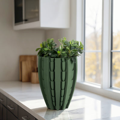 15 LAKELAND 3D PRINTED VASE, GREEN