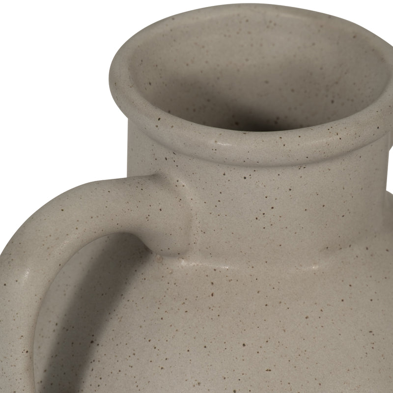 Cer, 10H Eared Vase, Gray