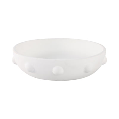 13 Clay Beaded Bowl, White