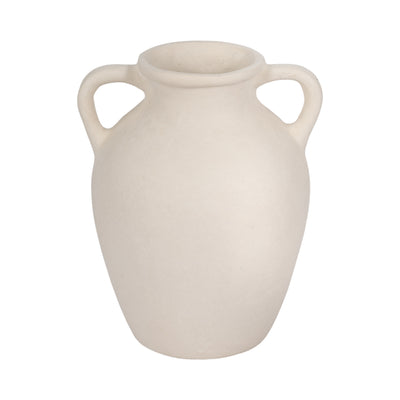 12 Vase With Handles, Paper Mache, Ivory