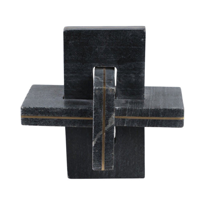 9 Walton Large Black Marble And Brass Knot