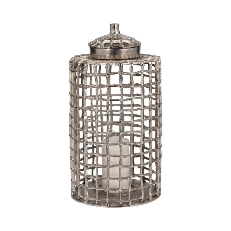 METAL, 18 LIDDED JAR, SILVER