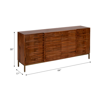 30 MIDCENTURY SLAT SIDEBOARD, MANGO BRWN