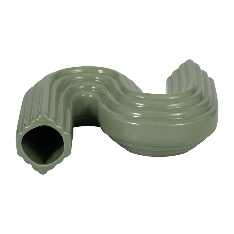 CER, 6 LOOPY VASE, DARK SAGE