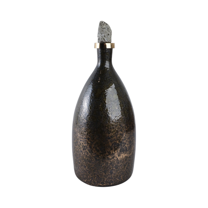 18 Arielle Medium Pyrite Stone And Glass Bottle