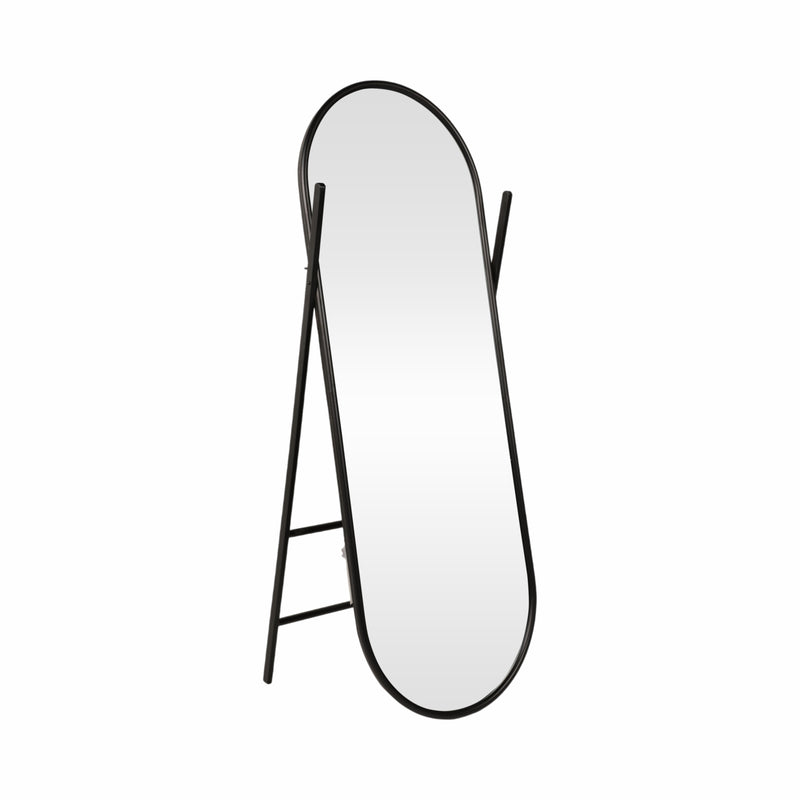 23x60 Rounded Standing Mirror, Black