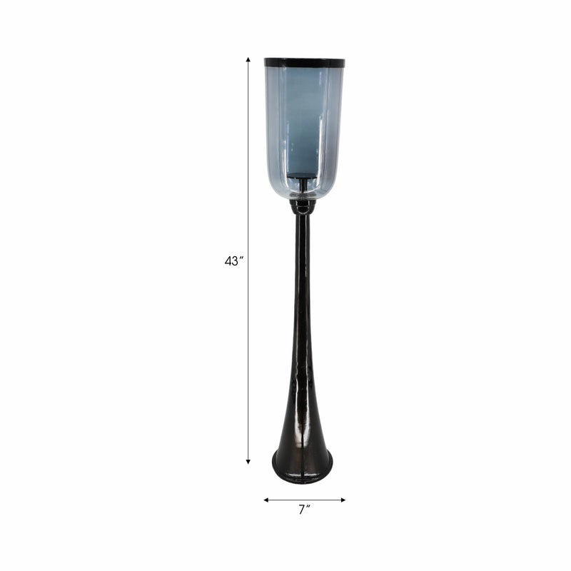 43 Ember Large Black Glass Candle Hurricane