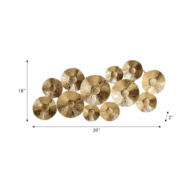 39 Gold Layered Discs Metal Wall D?cor, Gold