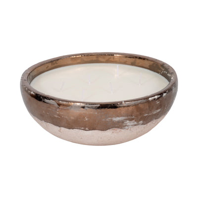 12 57 Oz Pine Bowl Candle, Grey/gold