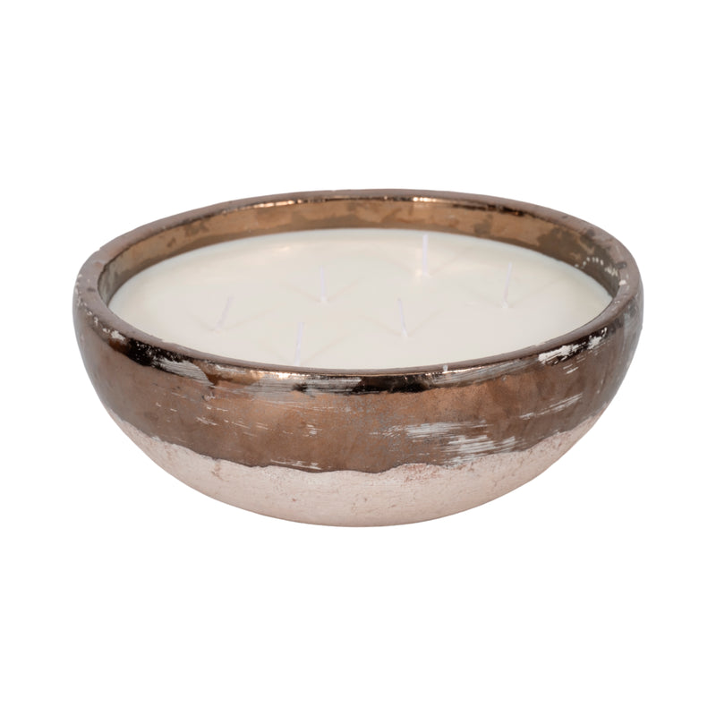 12 57 Oz Pine Bowl Candle, Grey/gold