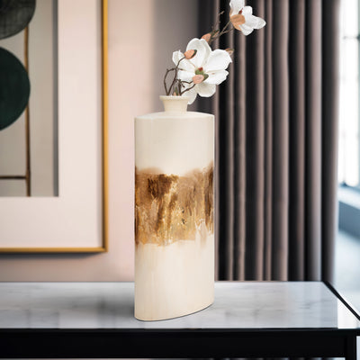 METAL, 20 FLASK VASE, PEARL/GOLD