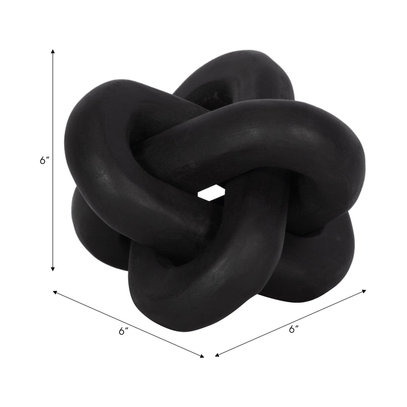 Wood, 6 Decorative Knot, Black