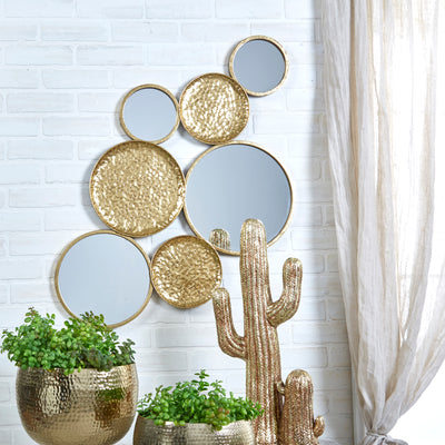 METAL 39 MIRRORED WALL DECOR, GOLD, WB