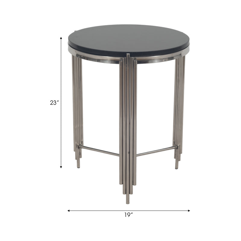 23 Aldine Stainless Steel Accent Table