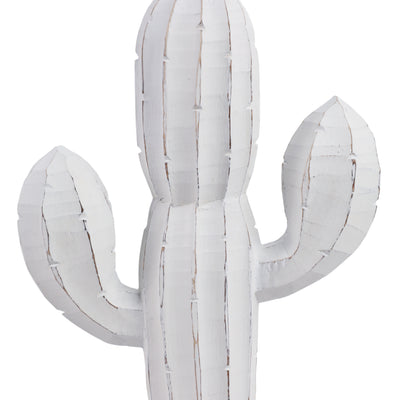 18 Wooden Cactus Decor, Wht