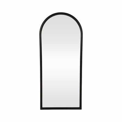 32x72 Thick Frame Arched Leaner Mirror, Black