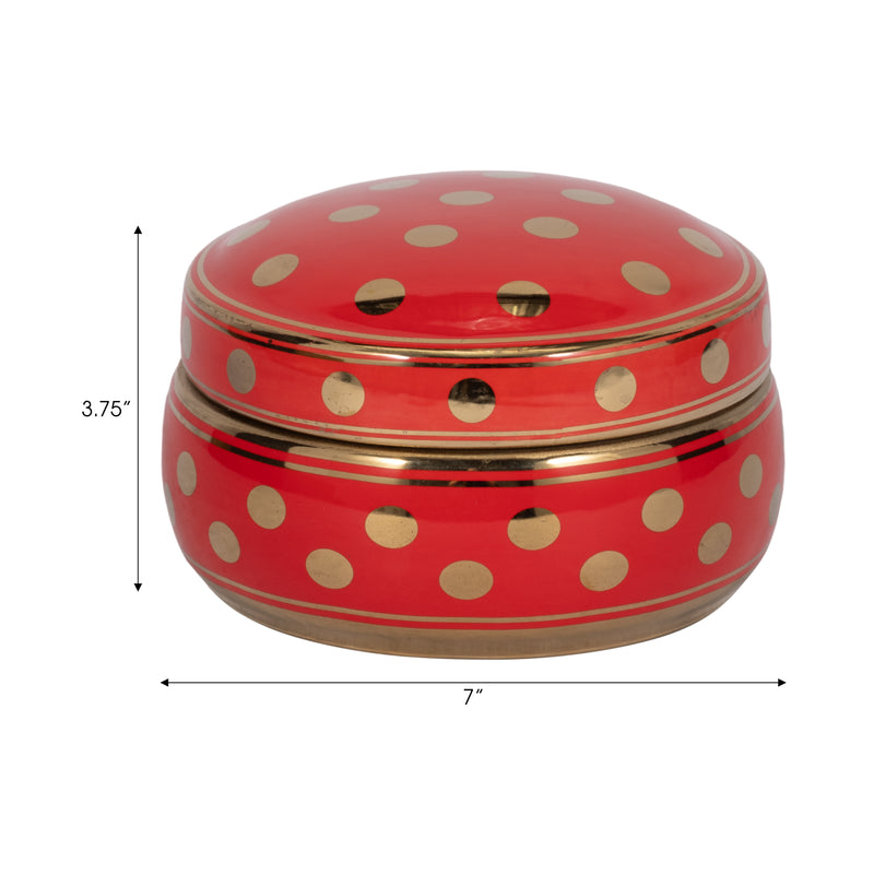 Red/gold Polka Dot Box 7