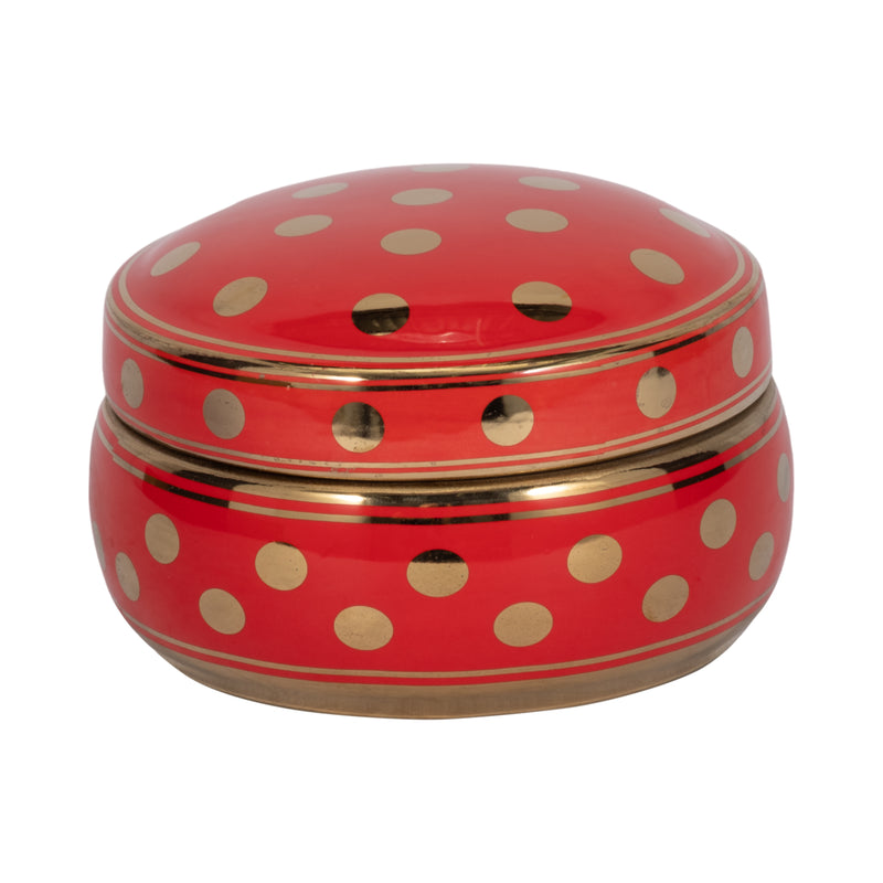 Red/gold Polka Dot Box 7