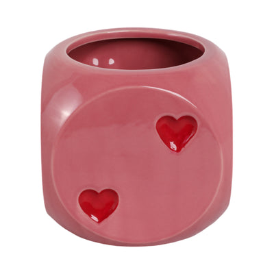 6 Dice Planter, Pink/red