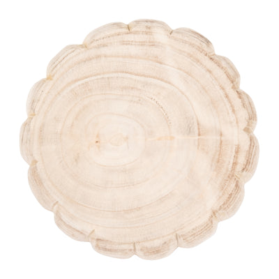 WOOD, 9 SCALLOPED BOWL, NATURAL