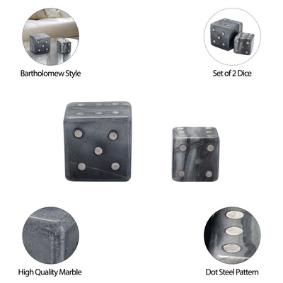 S/2 3/4 Mistry Grey Marble Dice