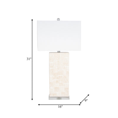 Ceramic 31'' Textured Table Lamp, White