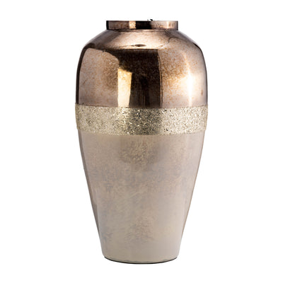 GLASS, 20 METALLIC VASE, CHAMPAGNE