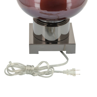 Glass 31 Genie Bottle Table Lamp, Burgundy