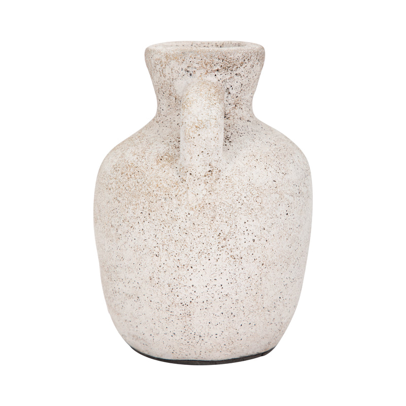 Terracotta, 7 Double Handle Vase, Ivory